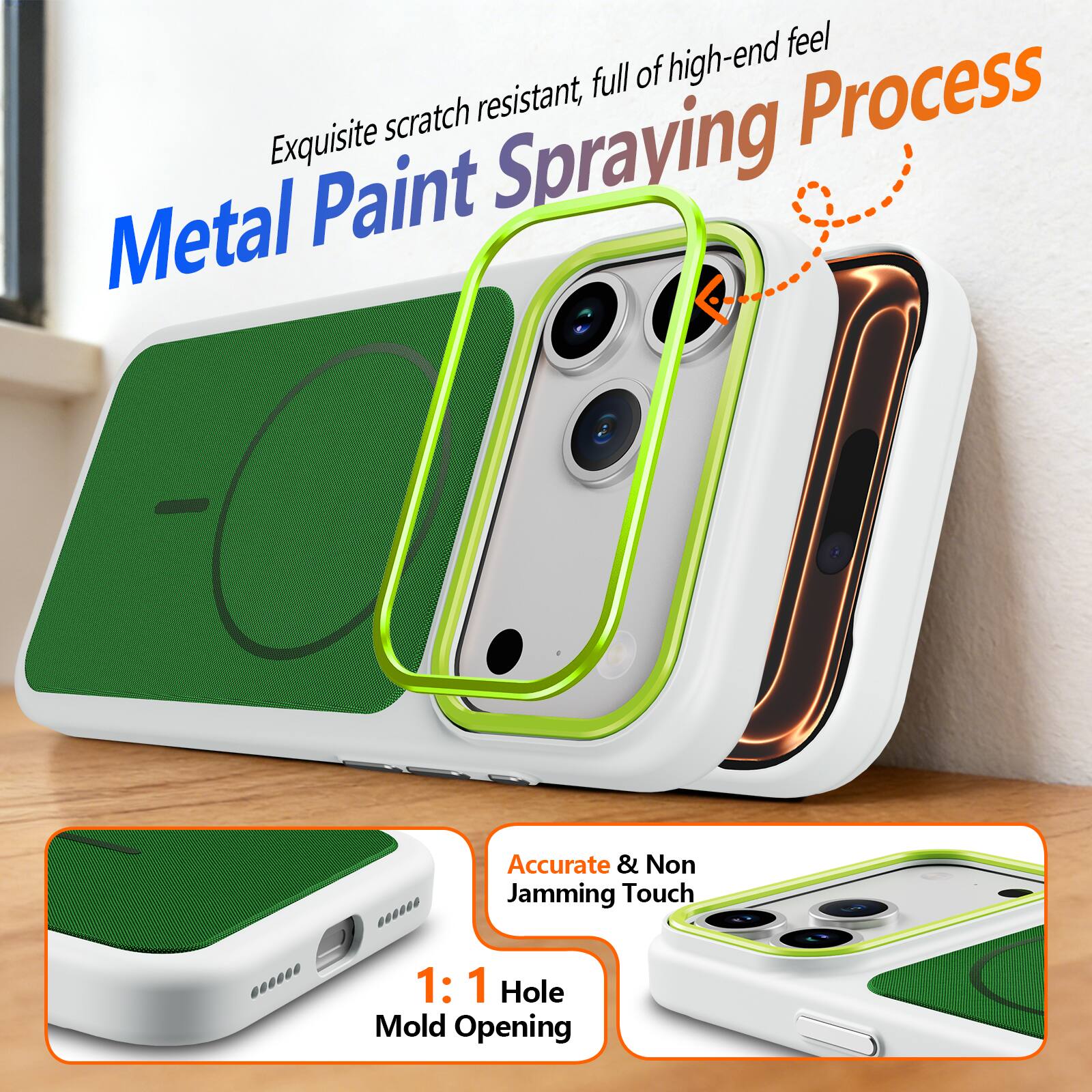 Exquisite scratch resistant, full of high-end feel Metal Paint Spraying Process

Accurate & Non Jamming Touch

1:1 Hole Mold Opening