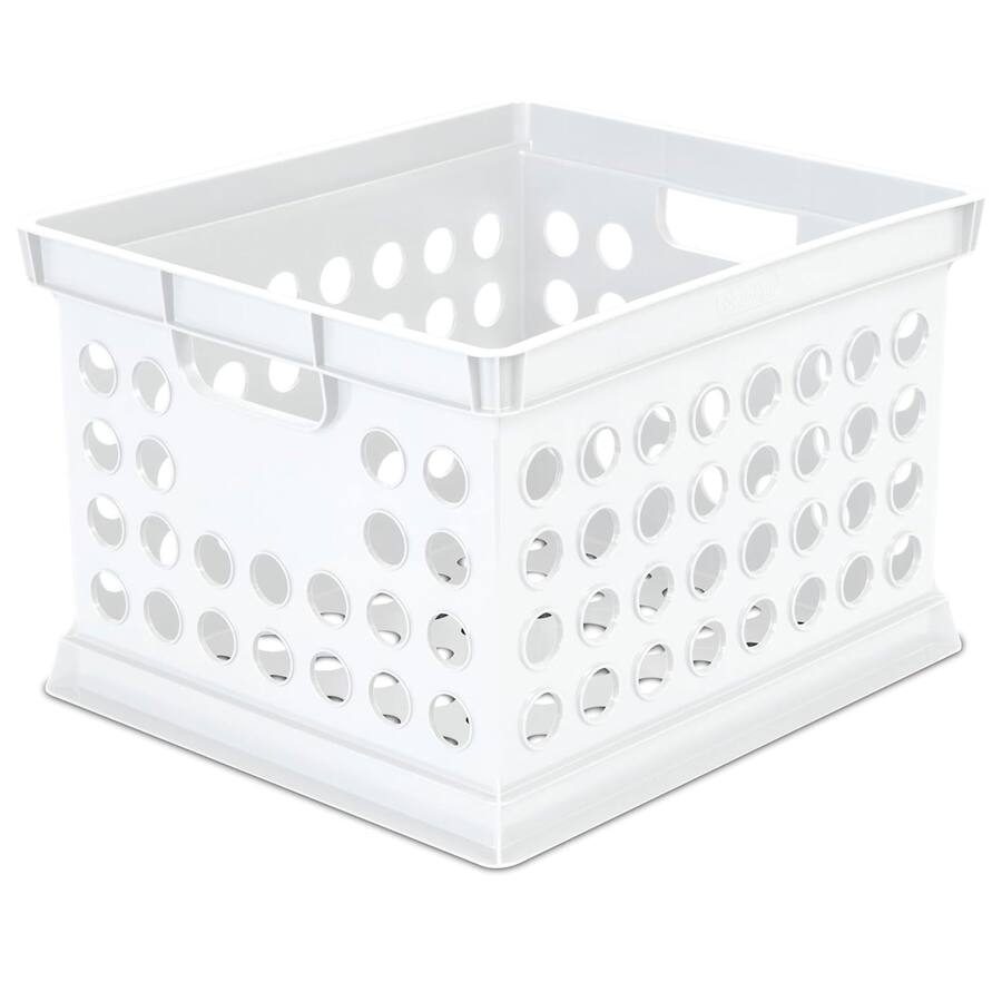 Sterilite Stackable Plastic Storage Open Crate Bin Organizer Box, 12 ...