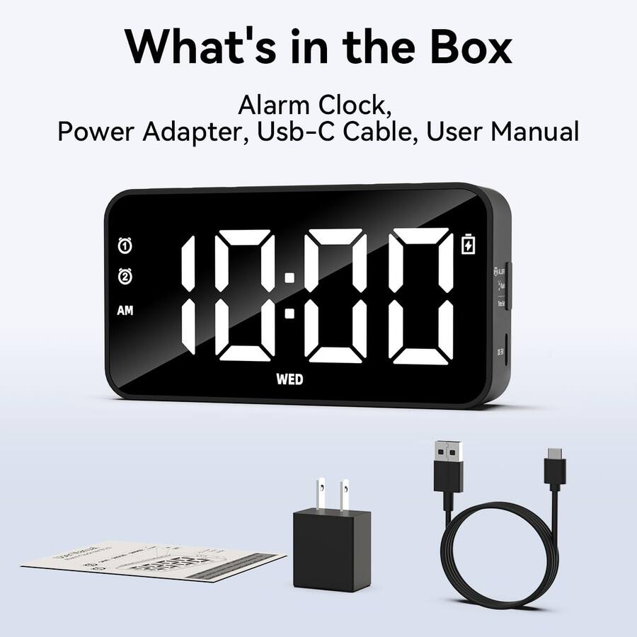 Automatic Clock Plug In Dazzed Corner Plug in Digital Alarm Clock with Rechargeable Battery ...