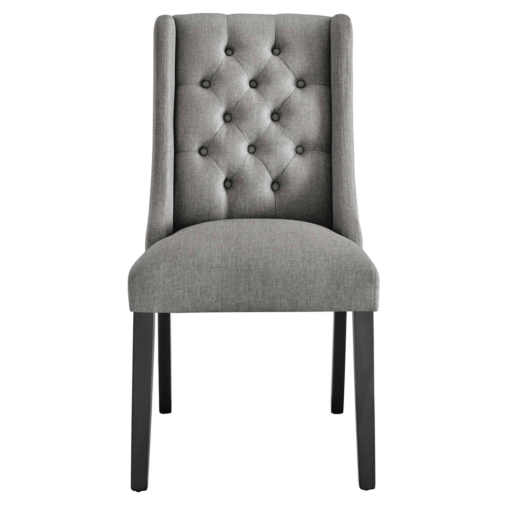 Alt View 1. Modway - Baronet Button Tufted Fabric Dining Chair by Modway - Gray.