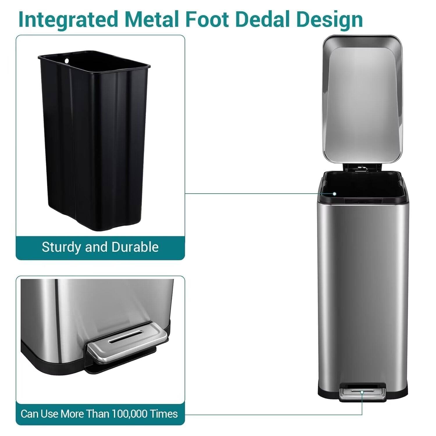Integrated Metal Foot Pedal Design

Sturdy and Durable

Can Use More Than 100,000 Times