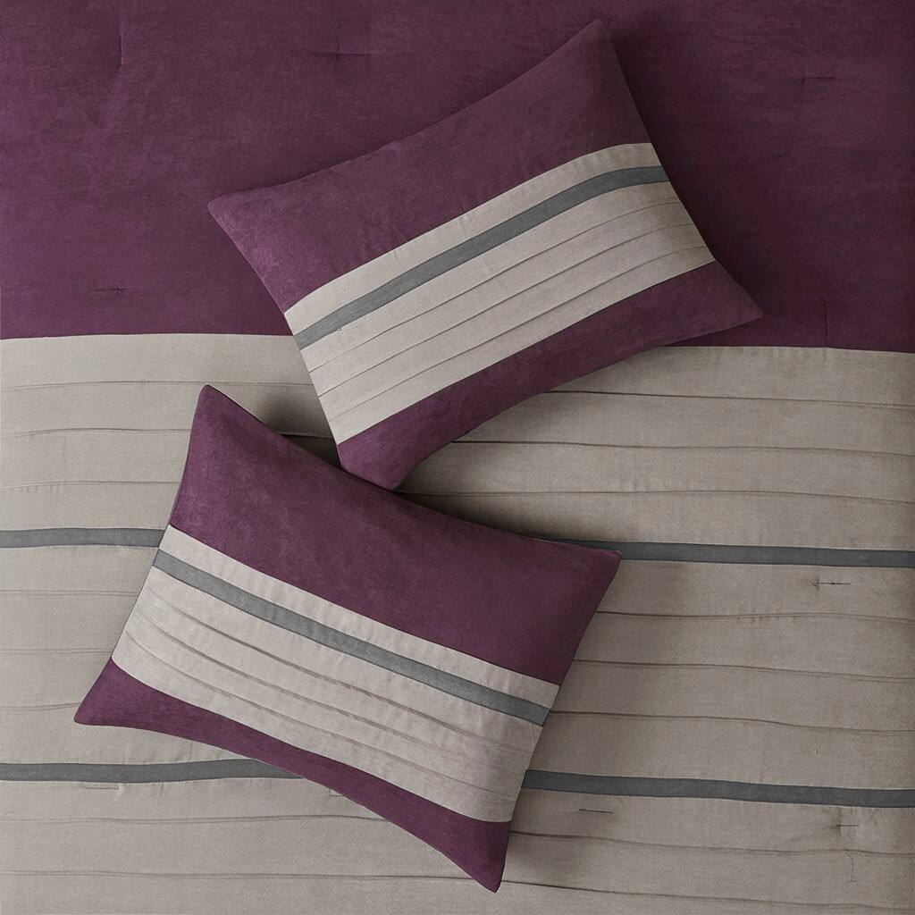 Alt View 1. Gracie Mills - Gracie Mills Bryony 7-Piece Microsuede Comforter Set - Purple.