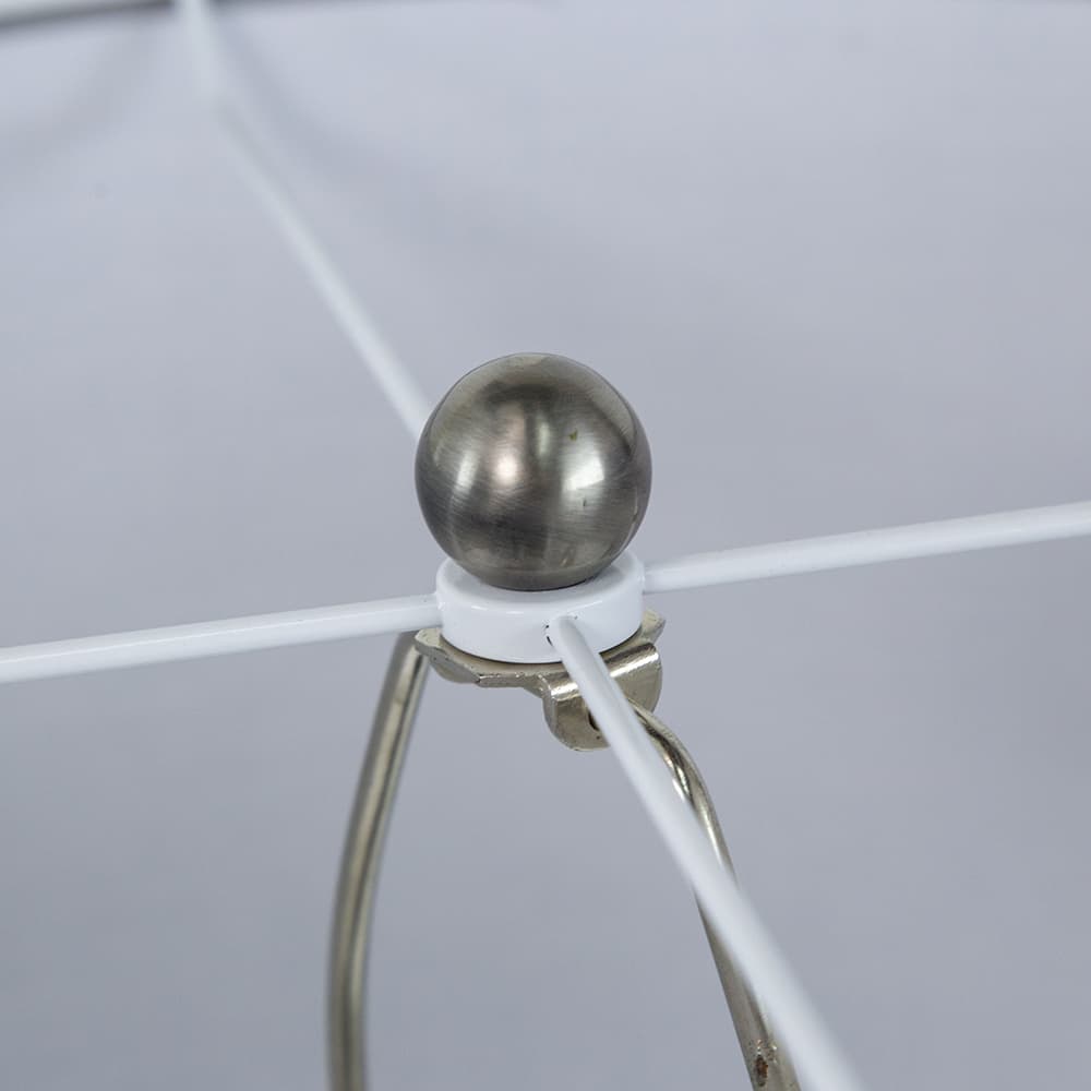 Back. Luckbyte - 16x16x23.5" Gray Silver Brushed Table Lamp Lamp Shade Assembly Required.