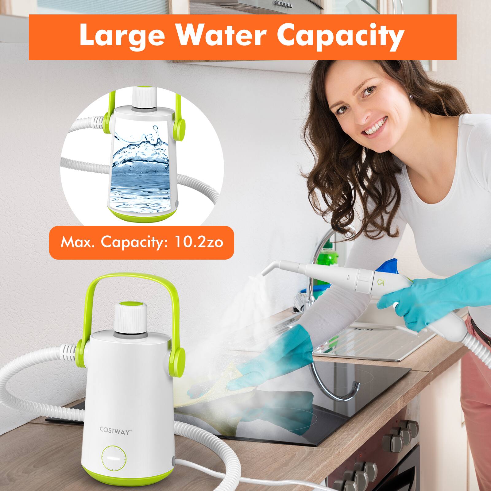 Large Water Capacity

Max. Capacity: 10.2zo

COSTWAY