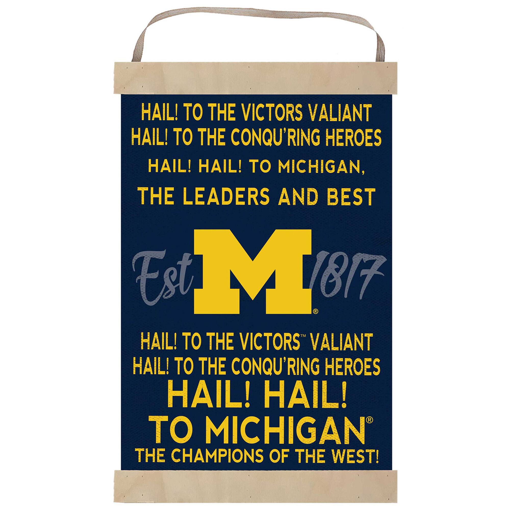 Michigan Wolverines Fight Song Banner Sign