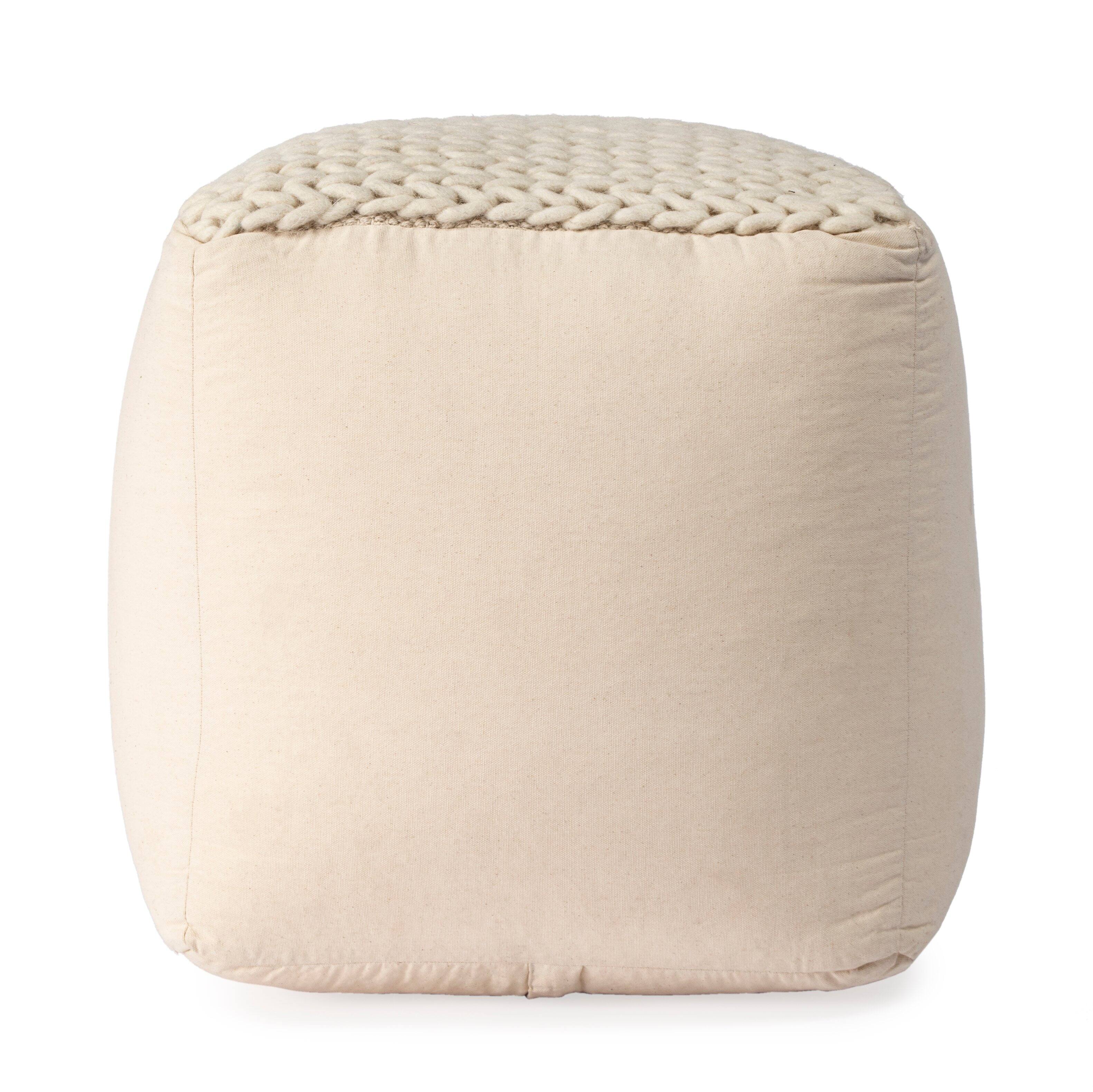 Alt View 2. Butler Specialty - Fernandos Woven Pouffe - Cream,Ivory.
