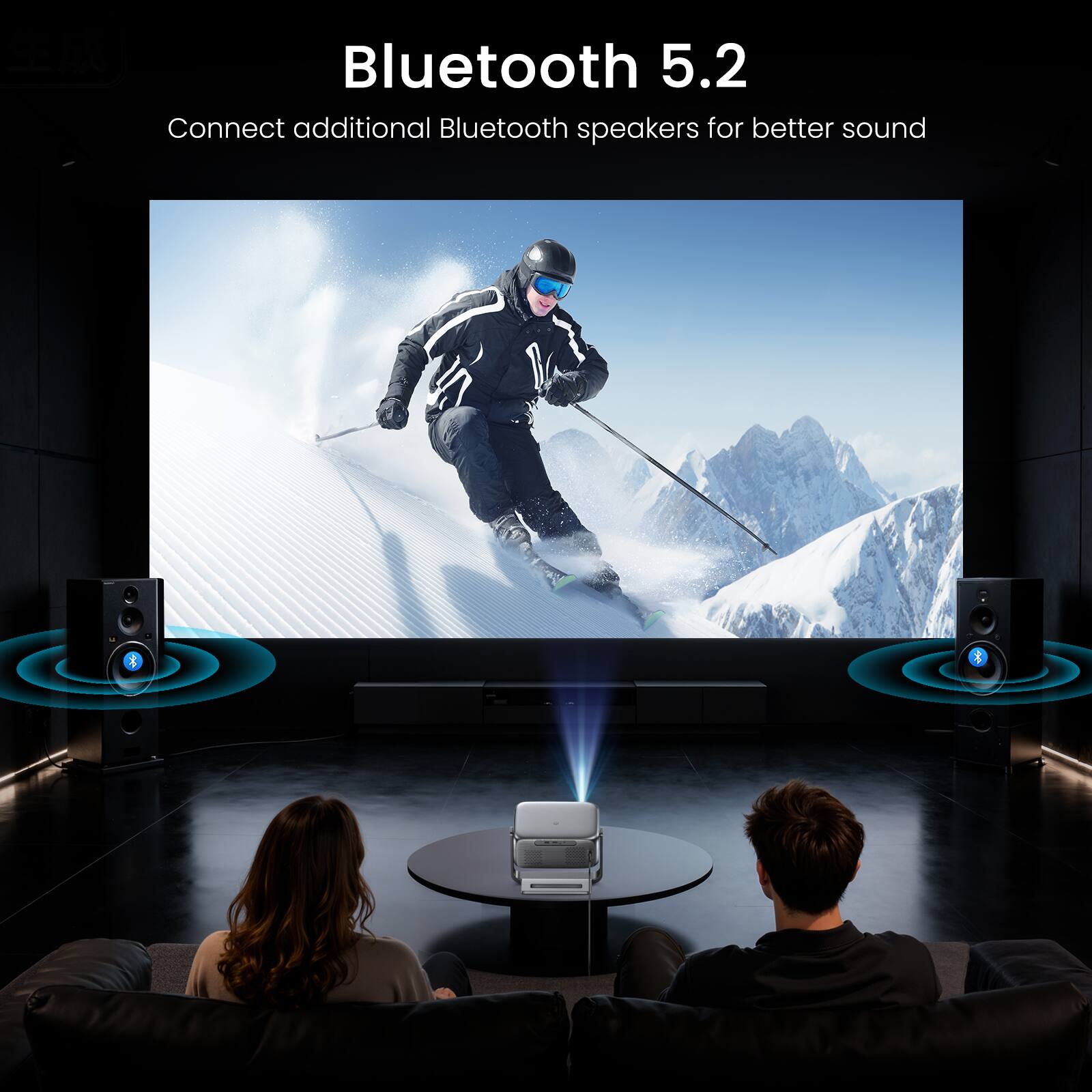 Bluetooth 5.2  
Connect additional Bluetooth speakers for better sound