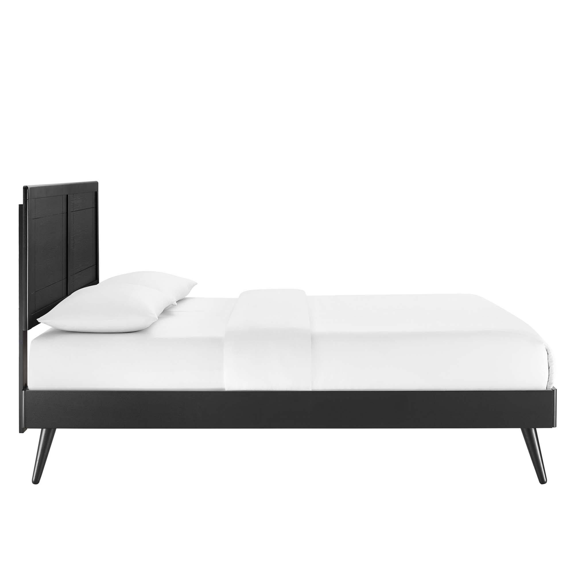 Alt View 1. Modway - Willow Wood Queen Platform Bed With Splayed Legs - White.