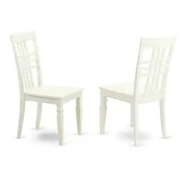 East West Furniture - Dining Room Set Linen White - Brown
