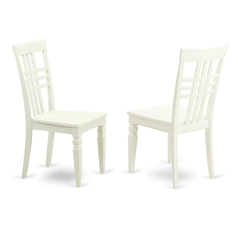 Angle. East West Furniture - 5 PC Table and chair set with a Boston Table and 4 Dining Chairs in Linen White - Linen White.
