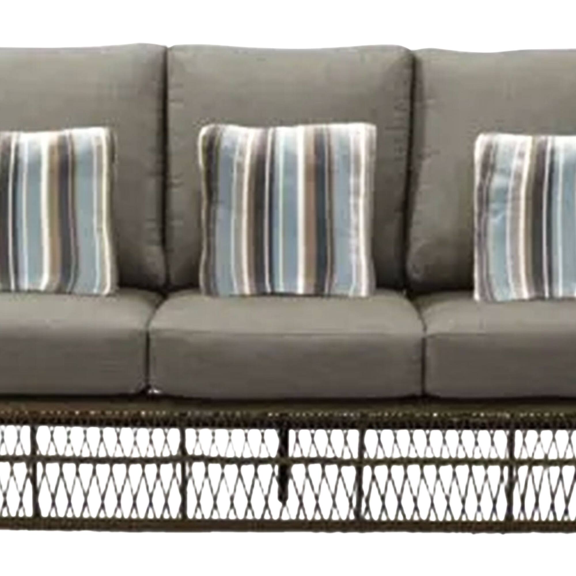 Alt View 4. Four Seasons Courtyard - Four Seasons Courtyard Positano 3 Seater All Weather Wicker Loveseat, Beige - Beige.