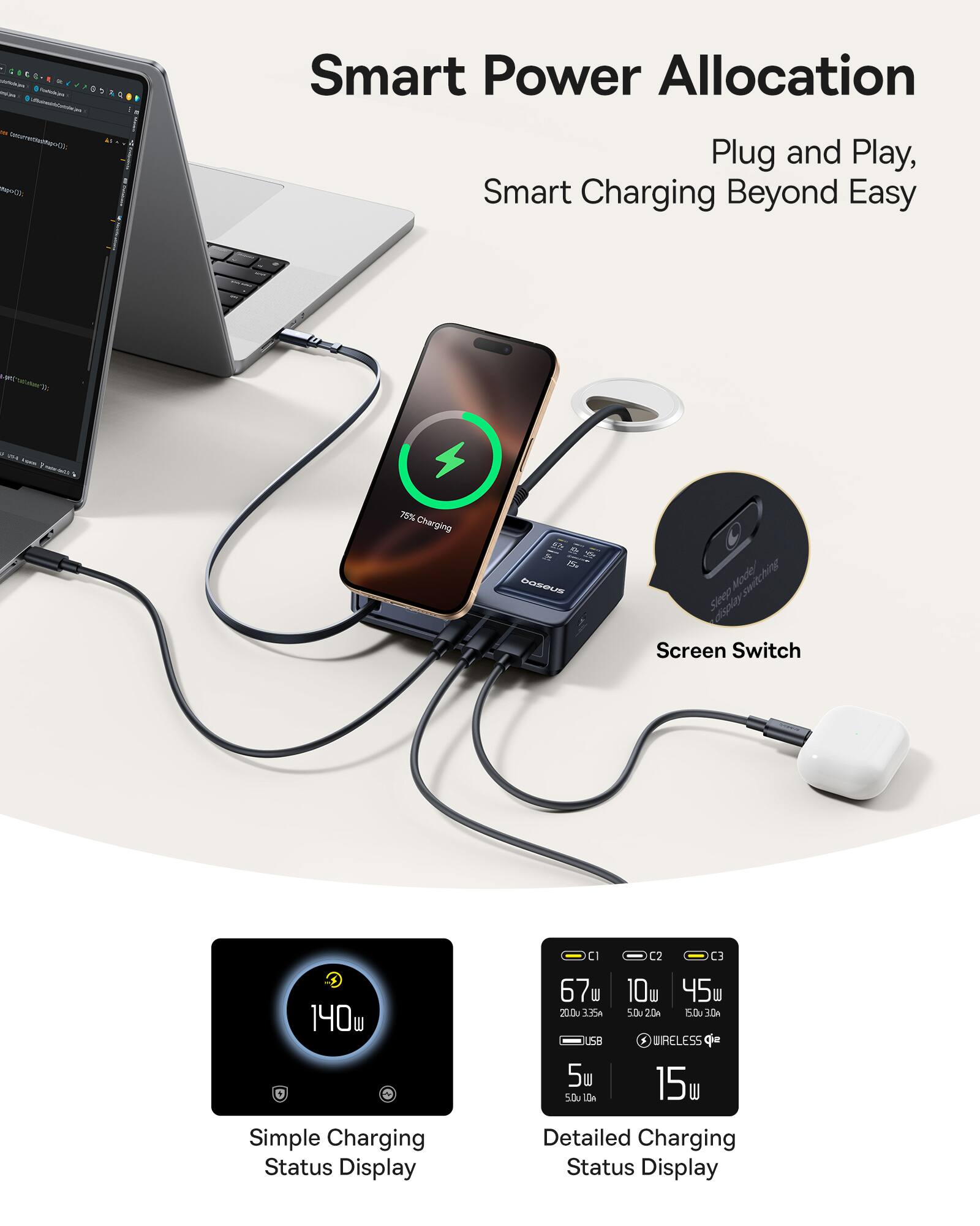 The text on the image is grouped as follows:

1. Plug and Play, Smart Charging Beyond Easy:
- No more tangled cords
- 25% Charging, 4-Device Charging
- Smart Power Allocation
- Smart Charging
- Smart Charging
- Smart Charging
- Smart Charging
- Smart Charging
- Smart Charging
- Smart Charging
- Smart Charging
- Smart Charging
- Smart Charging
- Smart Charging
- Smart Charging
- Smart Charging
- Smart Charging
- Smart Charging
- Smart Charging
- Smart Charging
- Smart Charging
- Smart Charging
- Smart Charging
- Smart Charging
- Smart Charging
- Smart Charging
- Smart Charging
- Smart Charging
- Smart Charging
- Smart Charging
- Smart Charging
- Smart Charging
- Smart Charging
- Smart Charging
- Smart Charging
- Smart Charging
- Smart Charging
- Smart Charging
- Smart Charging
- Smart Charging
- Smart Charging
- Smart Charging
- Smart Charging
- Smart Charging
- Smart Charging
- Smart Charging
- Smart Charging
- Smart Charging
- Smart Charging
- Smart Charging
- Smart Charging
- Smart Charging
- Smart Charging
- Smart Charging
- Smart Charging
- Smart Charging
- Smart Charging
- Smart Charging
- Smart Charging
- Smart Charging
- Smart Charging
- Smart Charging
- Smart Charging
- Smart Charging
- Smart Charging
- Smart Charging
- Smart Charging
- Sm