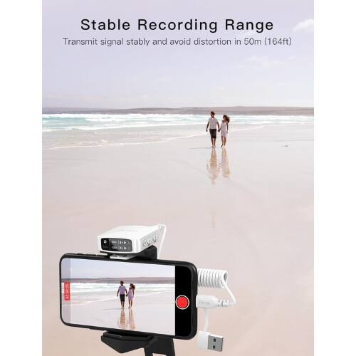 Stable Recording Range  
Transmit signal stably and avoid distortion in 50m (164ft)