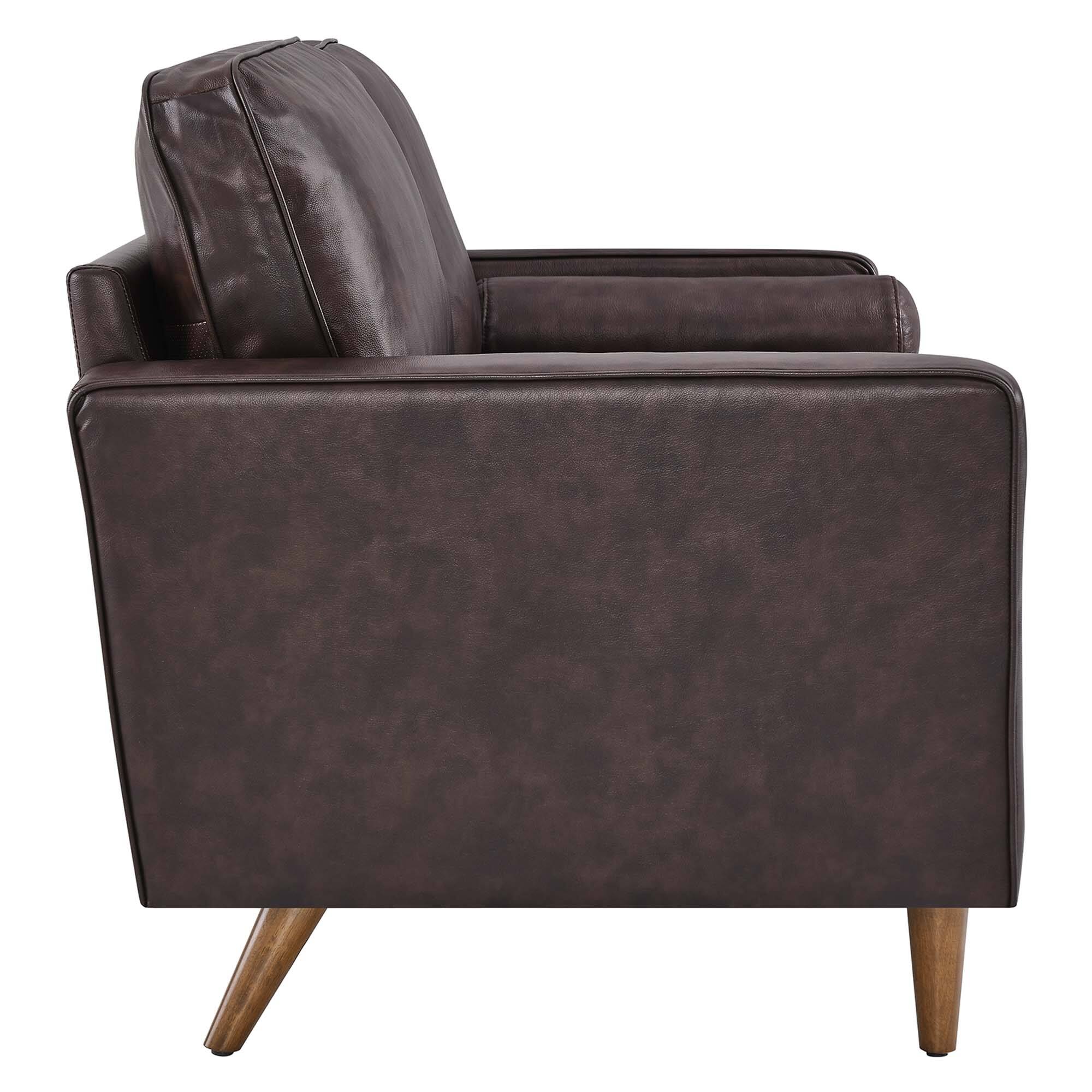 Alt View 1. Modway - Valour Leather Loveseat by Modway - Brown.