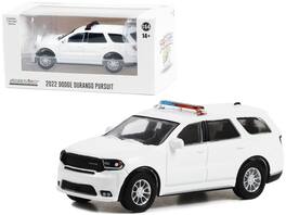 2022 Dodge Durango Pursuit Police Car with Lights White "Hot Pursuit" "Hobby Exclusive" 1/64 Model Car by Greenlight