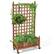 Front. Costway - 50in Wood Planter Box w/Trellis Mobile Raised Bed for Climbing Plant - Natural.