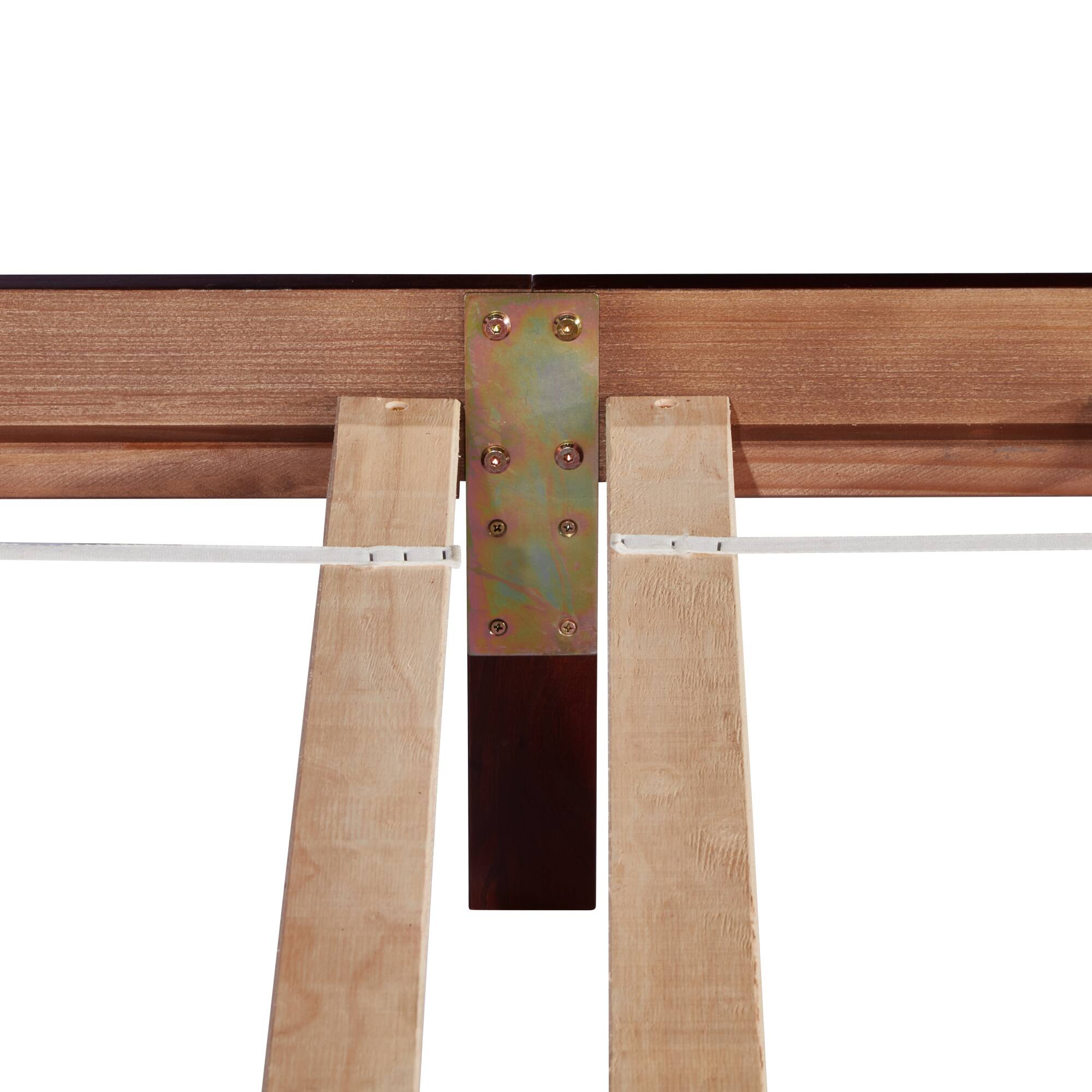 Alt View 8. GOODSILO - Queen Size Wooden Bed with Upholstered Headboard and Panel Footboard Featuring Platform Support Feet - Cherry.