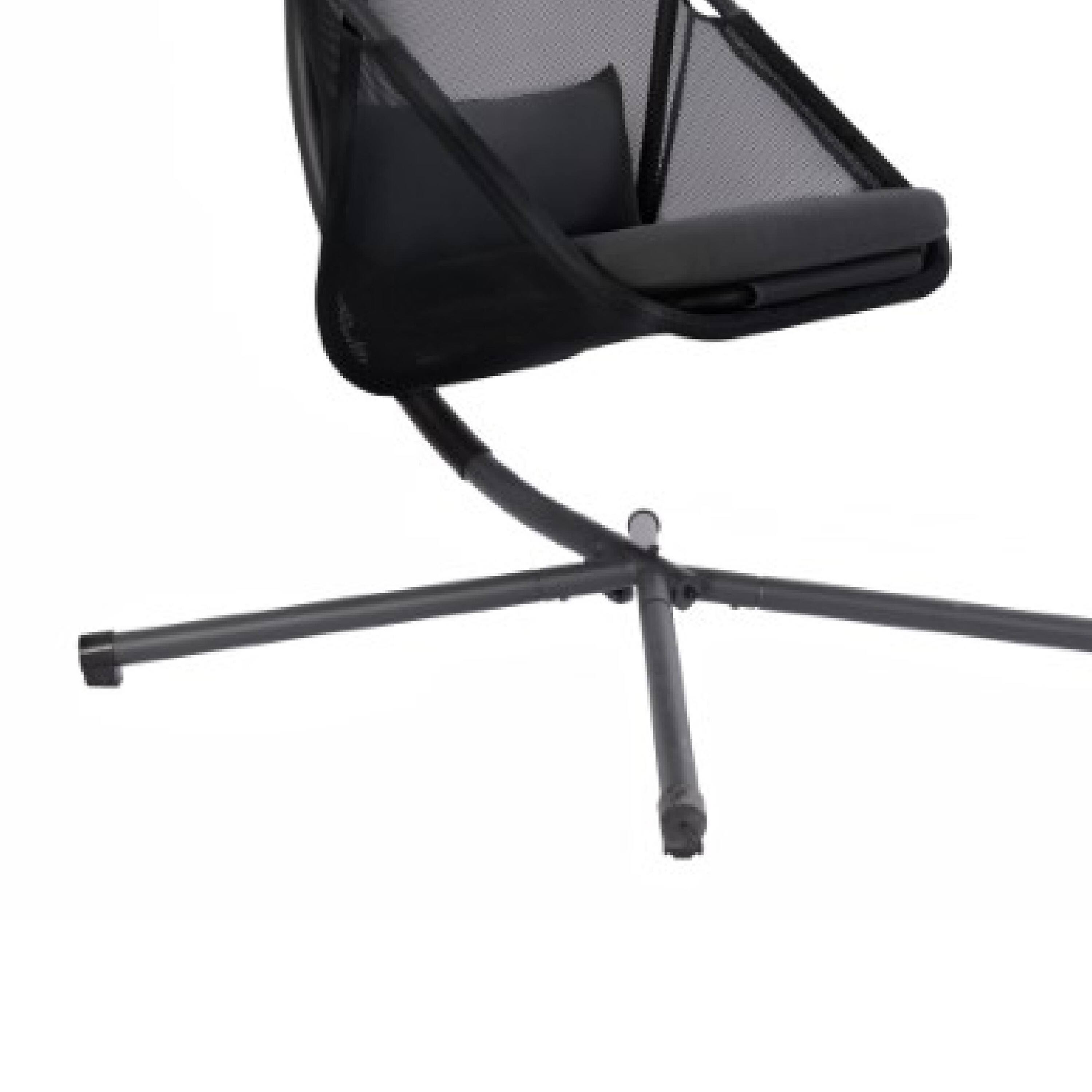 Alt View 3. Manhattan Lane - Cery Outdoor Egg Swing Chair, Foldable Stand - Black.
