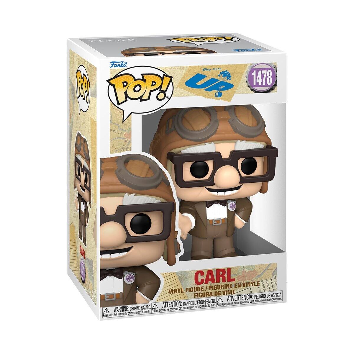 PIXAR Fun! Funko Pop! 1478  1 POP! UP! CARL EN VINYLE A donei FIGURE / FIGURINE VINYL DE VINIL FIGURA ADVERTENCIA: PELIGRO DE ASFIXIA A note de 3 ne TOUFFEMENT afecuado 24 niros ATTENTION: DANGER I Partes pequehes - d A  noit  x mos WARNING: CHOKING HAZARO cnvert - a onfarnits A pieces M ade 3 months Pertlies to sittatec  thider Smal ps