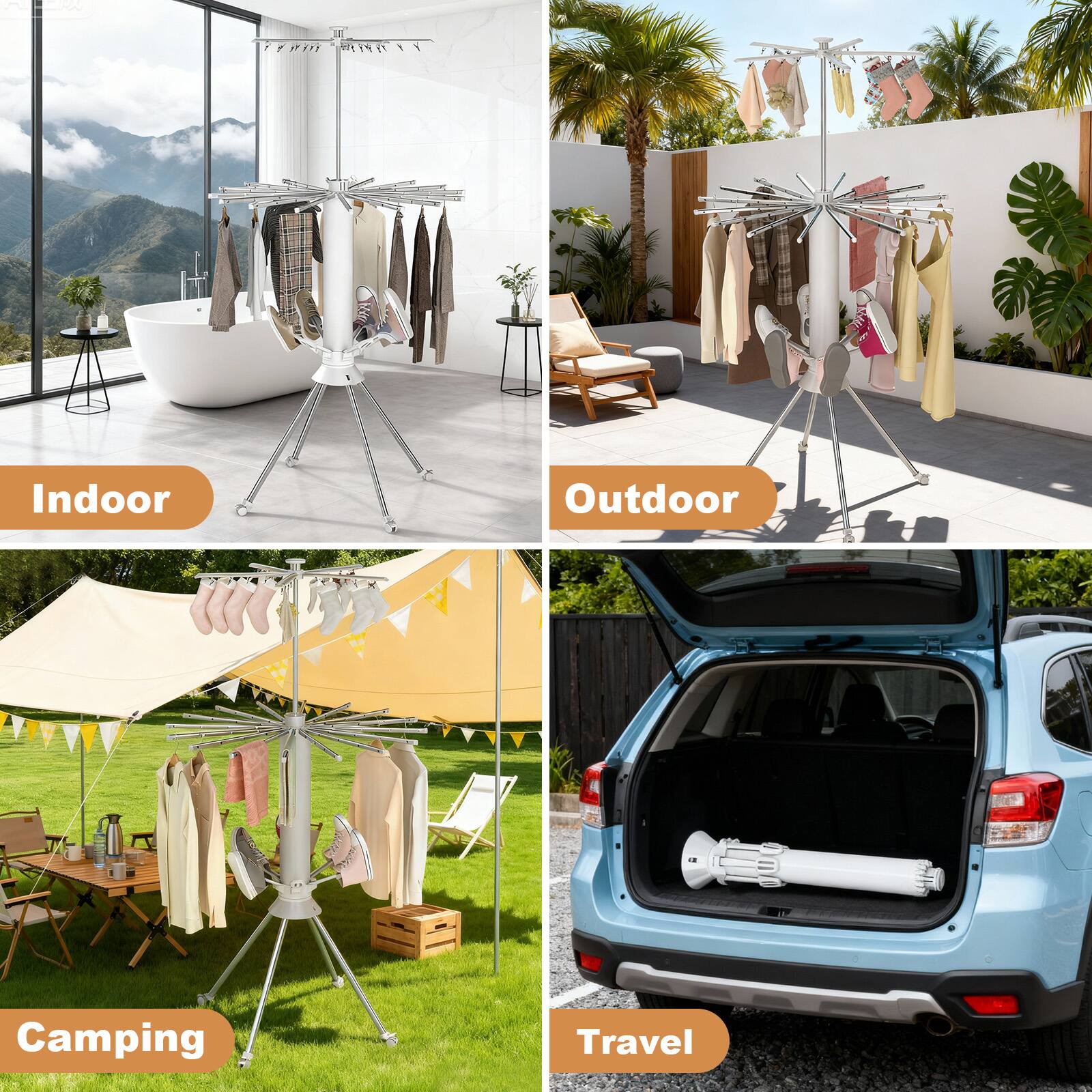 Indoor  
Outdoor  
Camping  
Travel