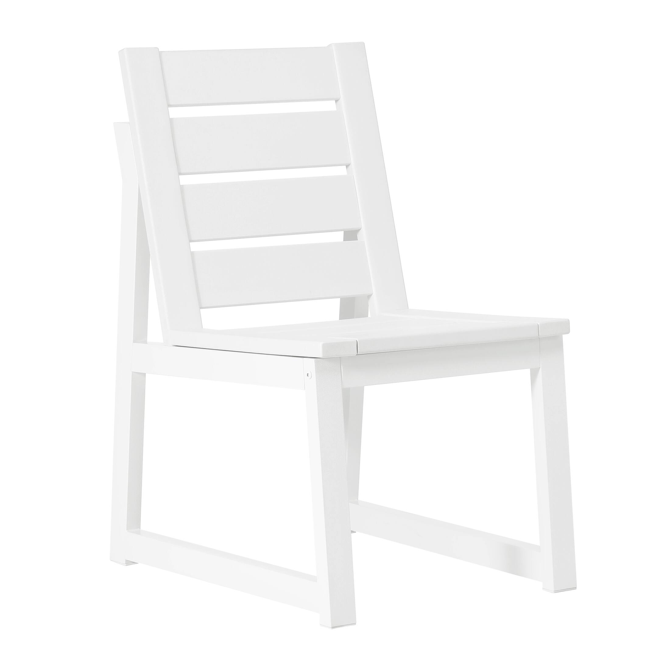 Alt View 3. WestinTrends - WestinTrends Cape May 7-Piece HDPE Outdoor Furniture Patio Dining Table With Umbrella Hole and Chairs Set For 6 - White.