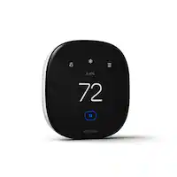 ecobee - Enhanced Smart Programmable Touch-Screen Wi-Fi Thermostat with Alexa, Apple HomeKit and Google Assistant - Black - Front_Zoom