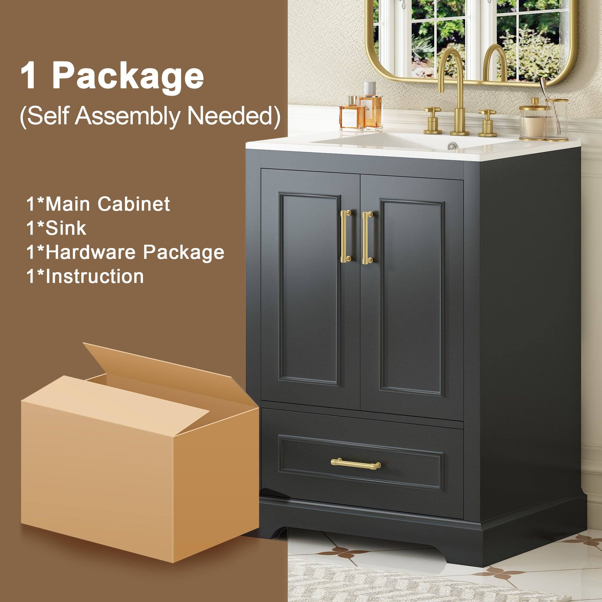 1 Package  
(Self Assembly Needed)  

1*Main Cabinet  
1*Sink  
1*Hardware Package  
1*Instruction