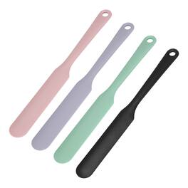 Unique Bargains - 4pcs Silicone Jar Spatula, 8" Long Thin Heat Resistant Smooth Scraper for Peanut Butter & Bottles - Pastel & Black