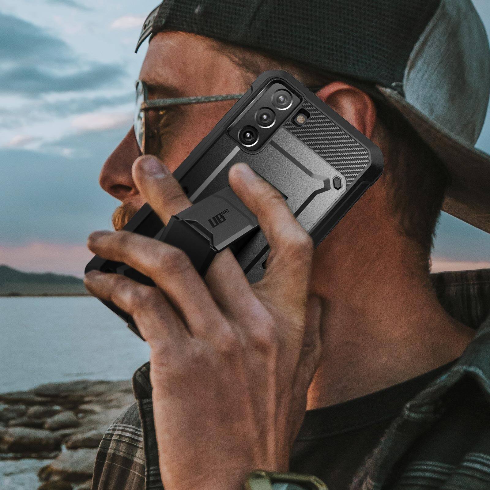 Alt View 5. SUPCASE - Unicorn Beetle Pro Rugged Holster Case for Samsung Galaxy S21 – Full-Body Protection with Kickstand & Belt Clip - Black.