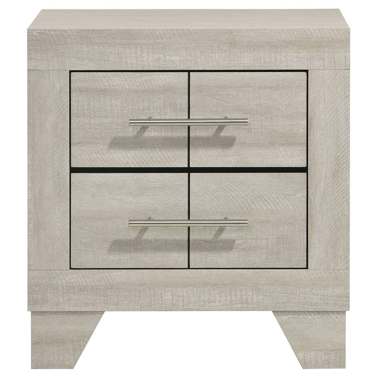 Loheer Rustic Two Drawer Nightstand with Textured Wood Grain Finish ...