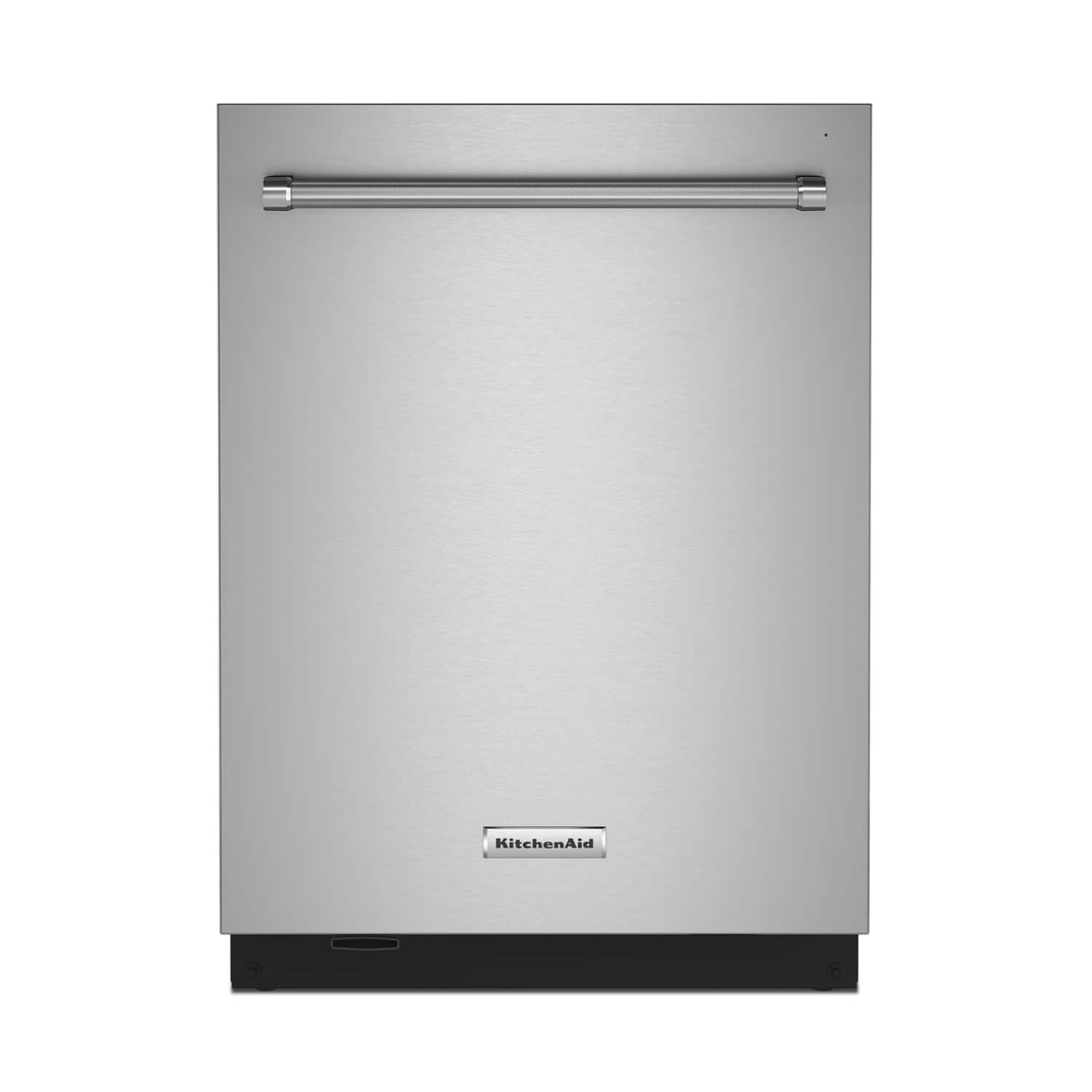 Front. KitchenAid - KitchenAid - 360 Max Jets Third Rack Dishwasher with Stainless Steel Third Rack Wash Jets, 44 dBA - Stainless Steel with PrintShieldâ„¢ Finish.
