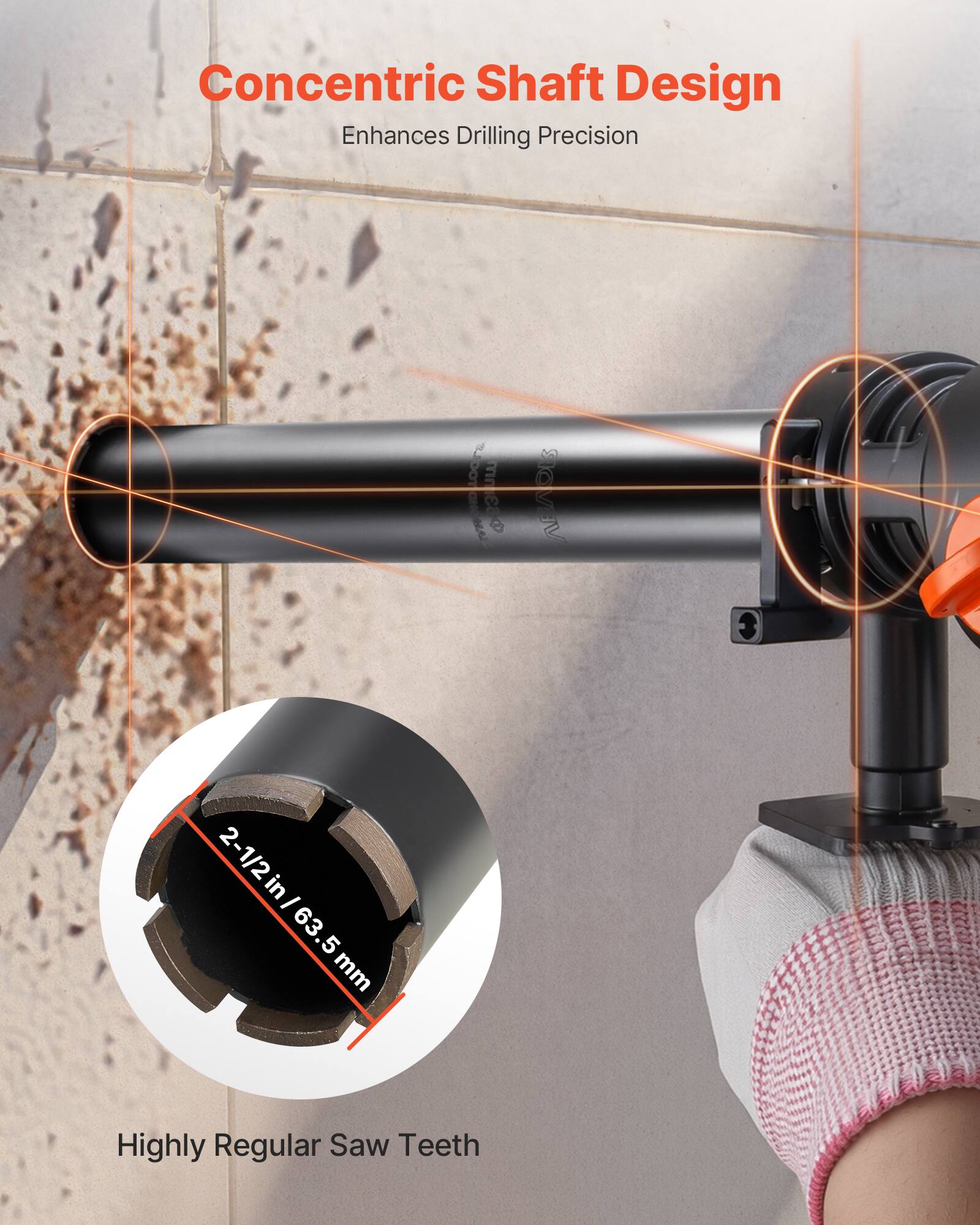 Concentric Shaft Design Enhances Drilling Precision

2-1/2 in / 63.5 mm

Highly Regular Saw Teeth