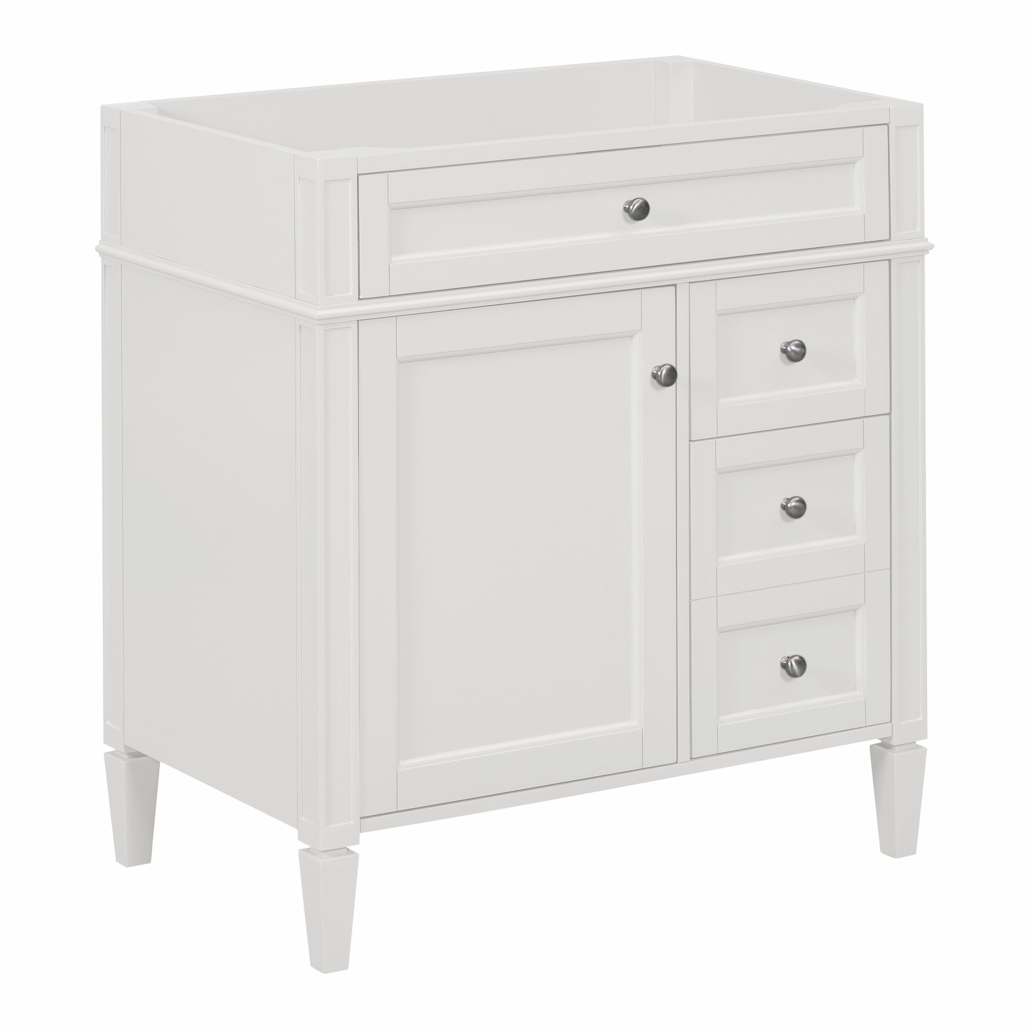 Alt View 7. Boyel Living - 30 Inch Modern Bathroom Vanity Cabinet No Sink Three Drawers With Tip Out White - White.