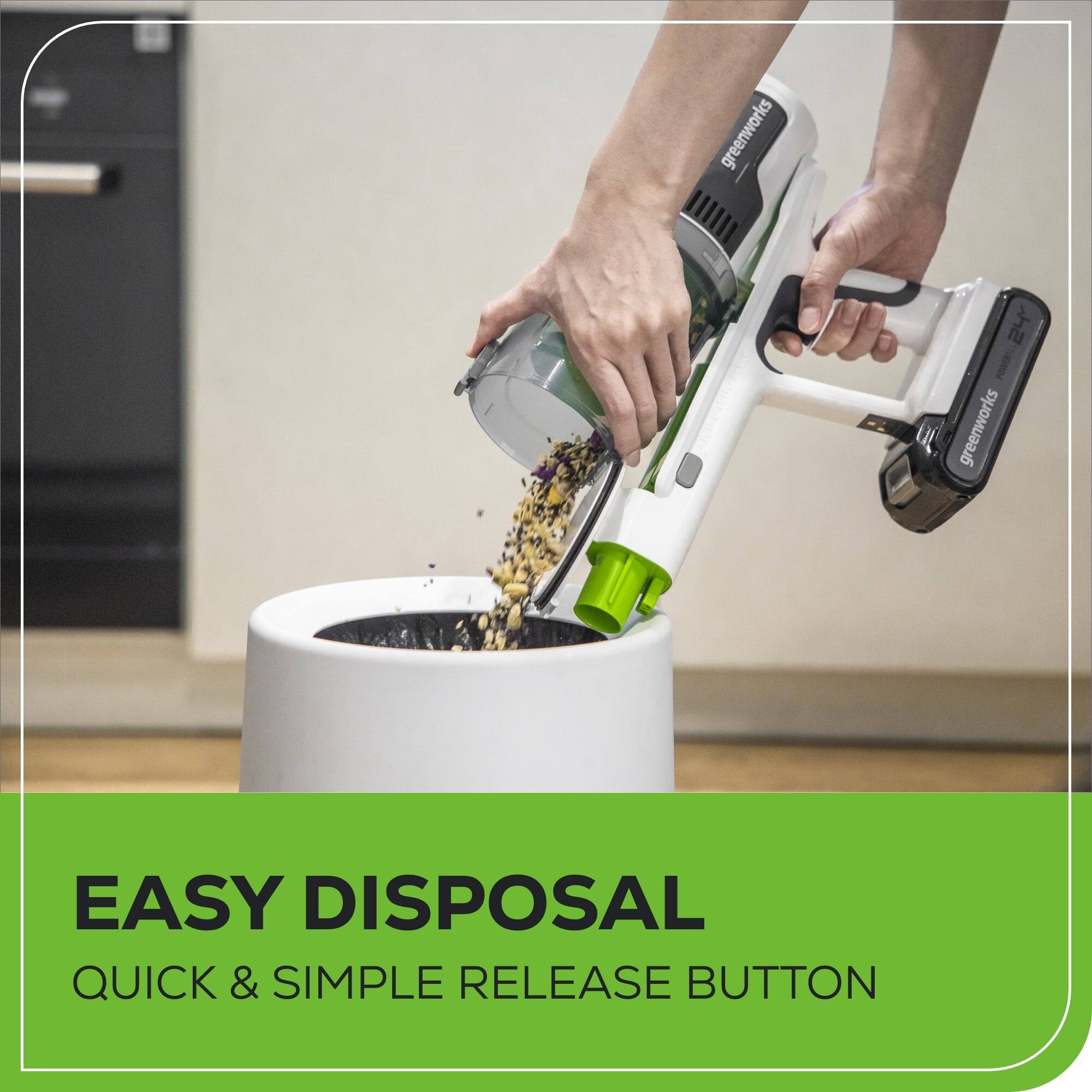 Easy Disposal Quick & Simple Release Button