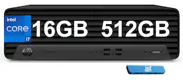 HP - Upgraded - Elite SFF 800 G9 Business Desktop PC - Intel Core i7-14700 - 16GB RAM - 512GB SSD - Mouse - Keyboard - Windows 11 Pro - Black