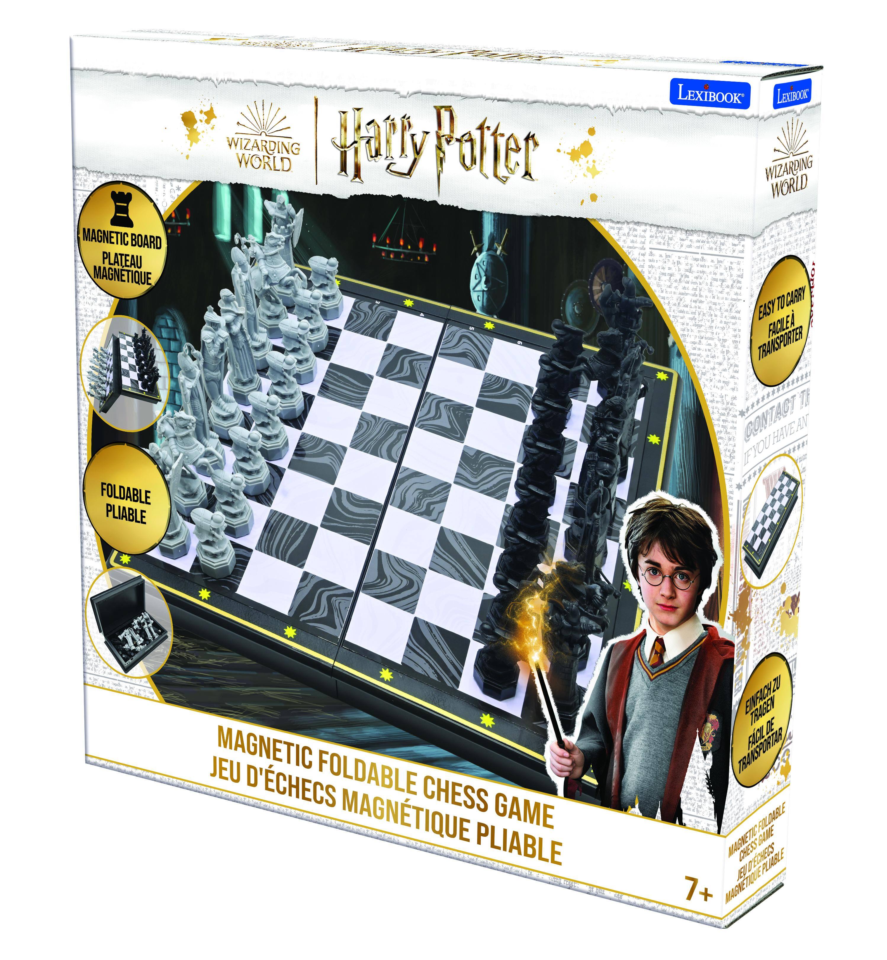 MAGNETIC BOARD PLATEAU MAGNETIQUE FOLDABLE PLIABLE  
WIZARDING WORLD Harry Potter  
LEXIBOOK LEXGROOK WIZARDING WORLD EASY TO CARRY TRANSPORTER FACILE  
JEU MAGNETIC FOLDABLE D'ECHECS MAGNETIQUE CHESS GAME PLIABLE  
EINFACH ZU TRAGEN FACIL DE TRANSPORTAR GAME FOLDABLE BEU D'ECHESS  
223 7+ MAGNETIQUE