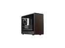 Front. DIYPC - DIYPC DIY-mATX06-Wood Black USB3.0/Type C Micro ATX Mid Tower Case w/ Tempered Glass & Walnut Front Panel, 4 PWM Fans - Black.