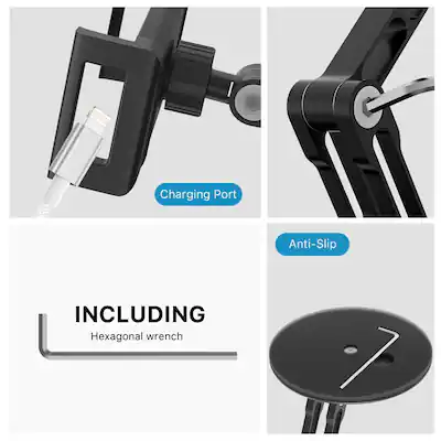 MYLB Multi-Angolo Portatile Registrabile del Supporto del Telefono Pigro Universal Mount Pieghevole Tablet Supporto da Tavolo (Black MYLB Multi-Angolo Portatile Registrabile del Supporto del Telefono Pigro Universal Mount Pieghevole Tablet Supporto da Tavolo (Black