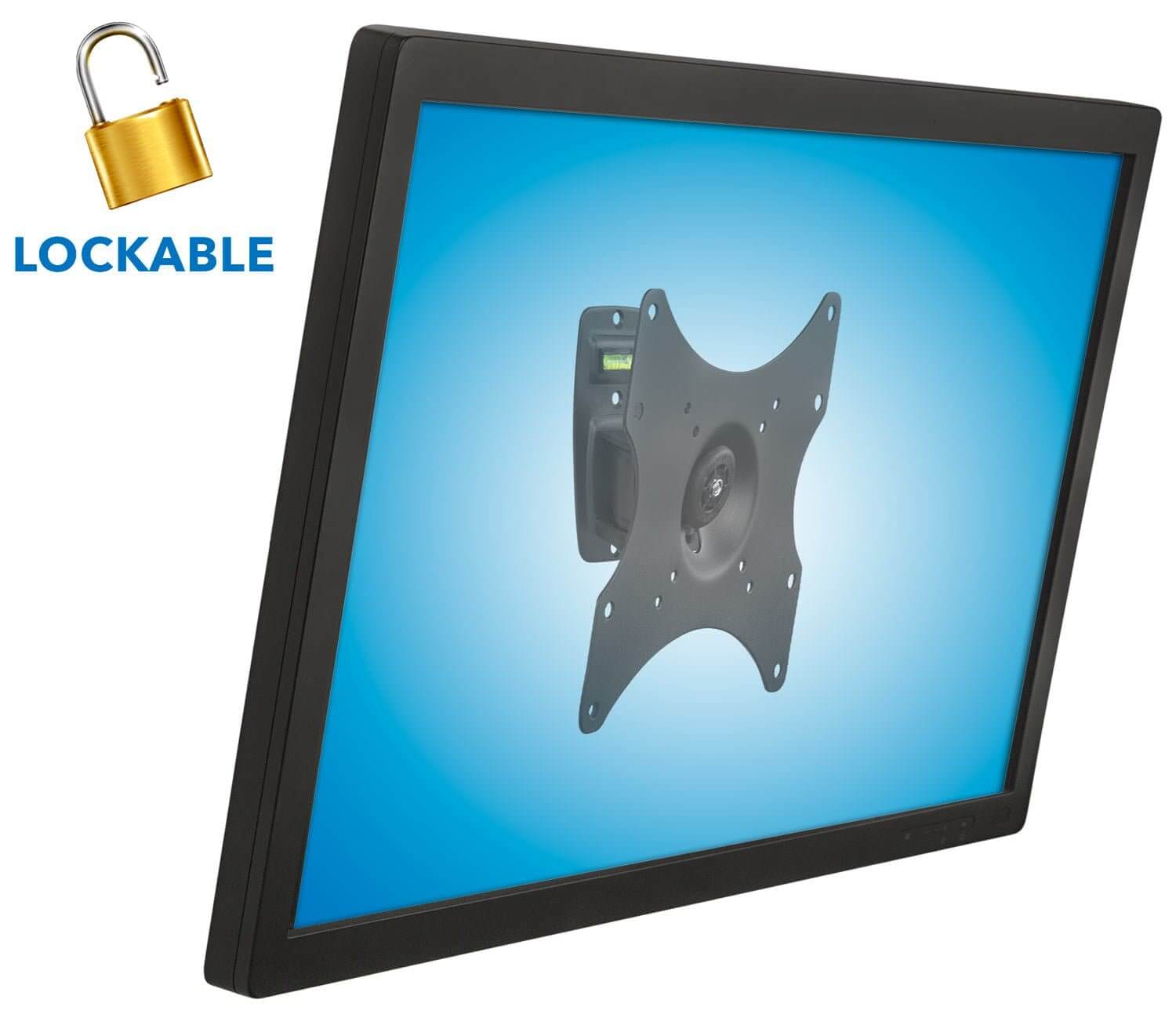 Angle. Mount-It! - Lockable Full Motion TV Wall Mount for 19–43" Screens, VESA 400x400, 44lb Capacity, Outdoor-Ready Design - Black.