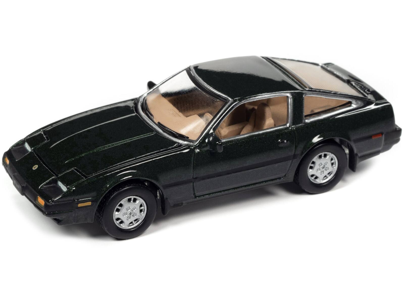 Alt View 1. Johnny Lightning - 1984 Nissan 300ZX Dark Green with Black Stripes Limited Edition to 12480 pieces 1/64 Model Car by Johnny Lightning.