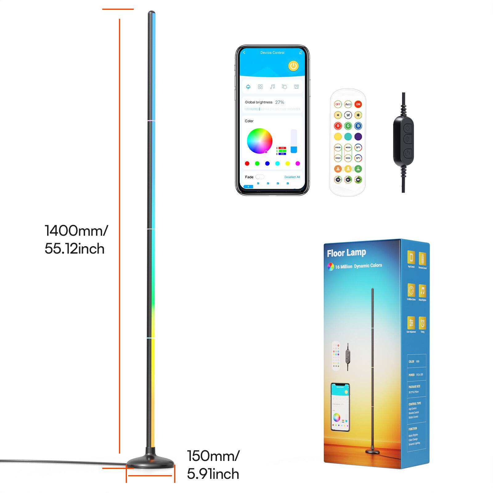 Device Control

Global brightness 27%

Color

1400mm/ 55.12inch

Floor Lamp 16 Million Dynamic Colors

150mm/ 5.9linch