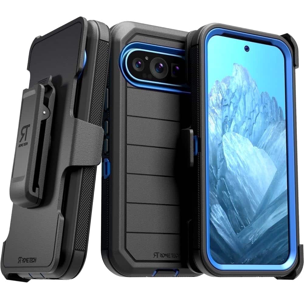 RomeTech - Defender Case for Google Pixel 9 Pro XL - Black / Blue - Black & Blue