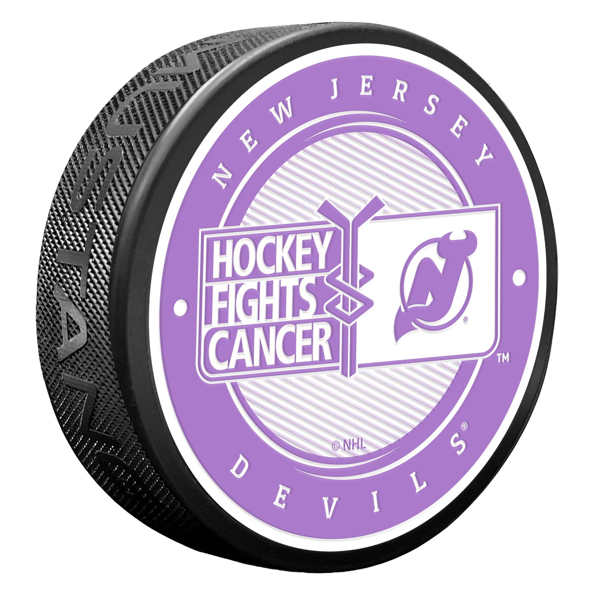 Mustang Drinkware - New Jersey Devils Hockey Fights Cancer Puck - Multicolor