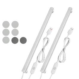 Stock Preferred - 2pcs 20LED Under Cabinet Light USB Powered Magnetic LED Strip Bar - White