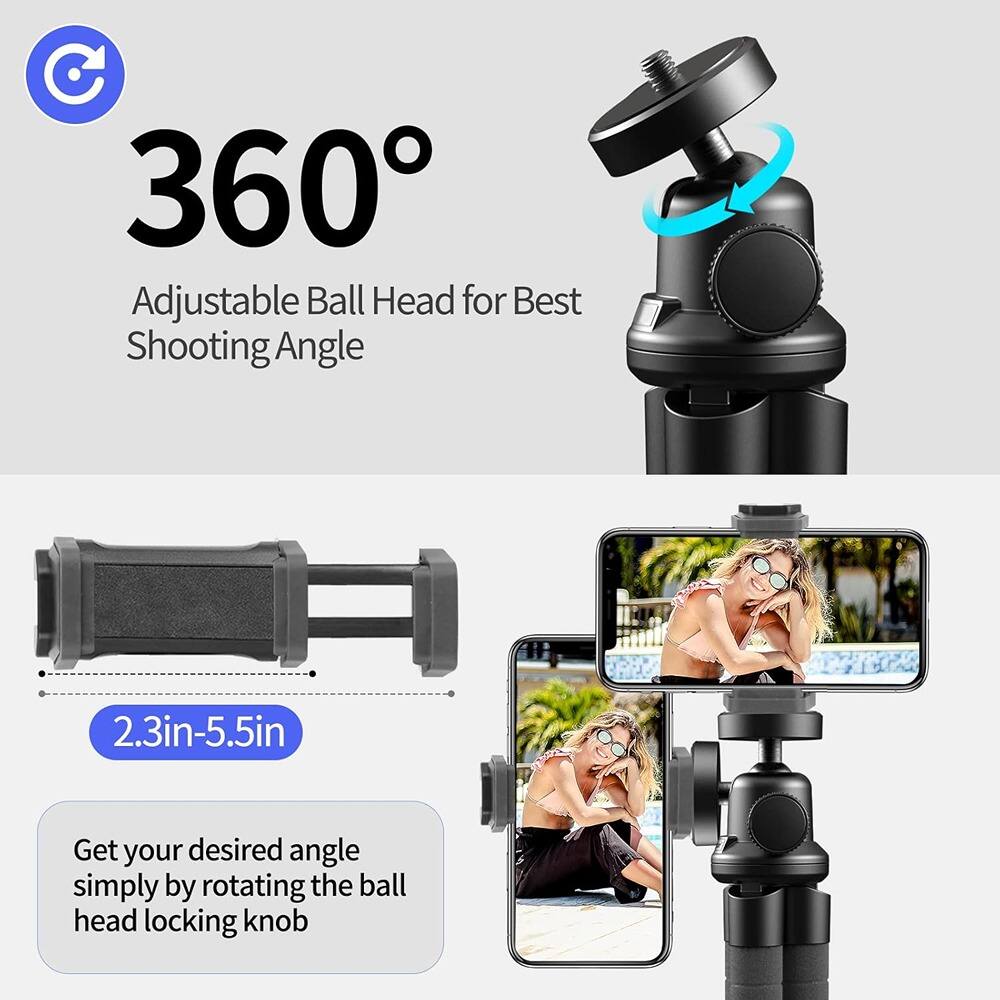 360° Adjustable Ball Head for Best Shooting Angle

2.3in-5.5in

Get your desired angle simply by rotating the ball head locking knob
