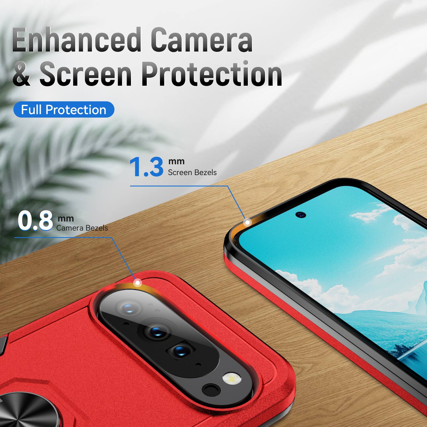 Enhanced Camera & Screen Protection  
Full Protection  
1.3 mm Screen Bezels  
0.8 mm Camera Bezels
