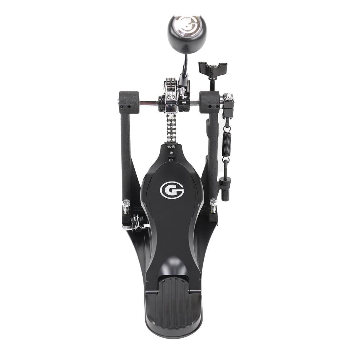 Left. Gibraltar Hardware - 9000 Series Stealth Bass Drum Pedal, Single Pedal with Independent Beater Angle & Footboard Height Adjustments.