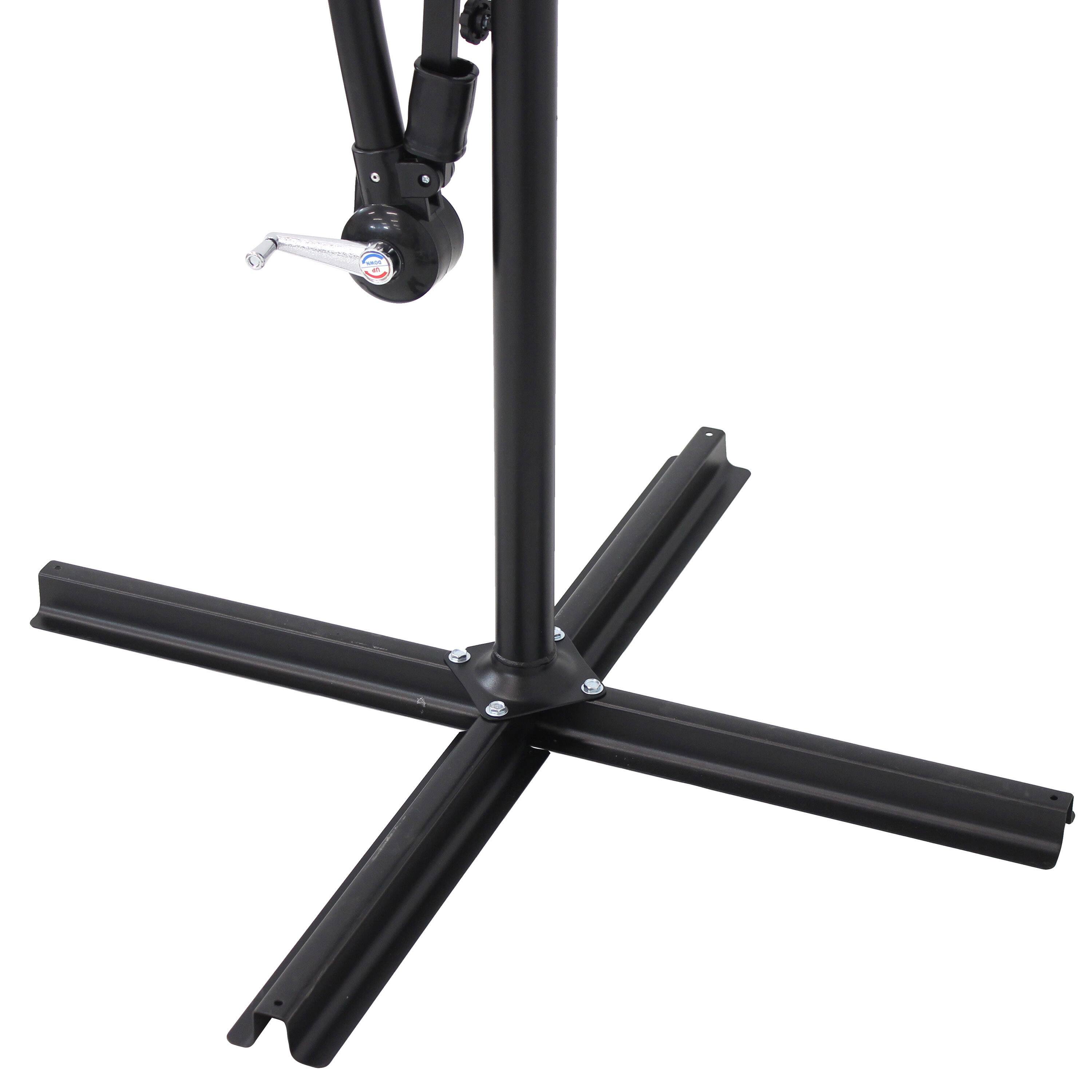 Alt View 9. Sunnydaze - 9.5 ft Solar Cantilever Offset Patio Umbrella - Cherry.