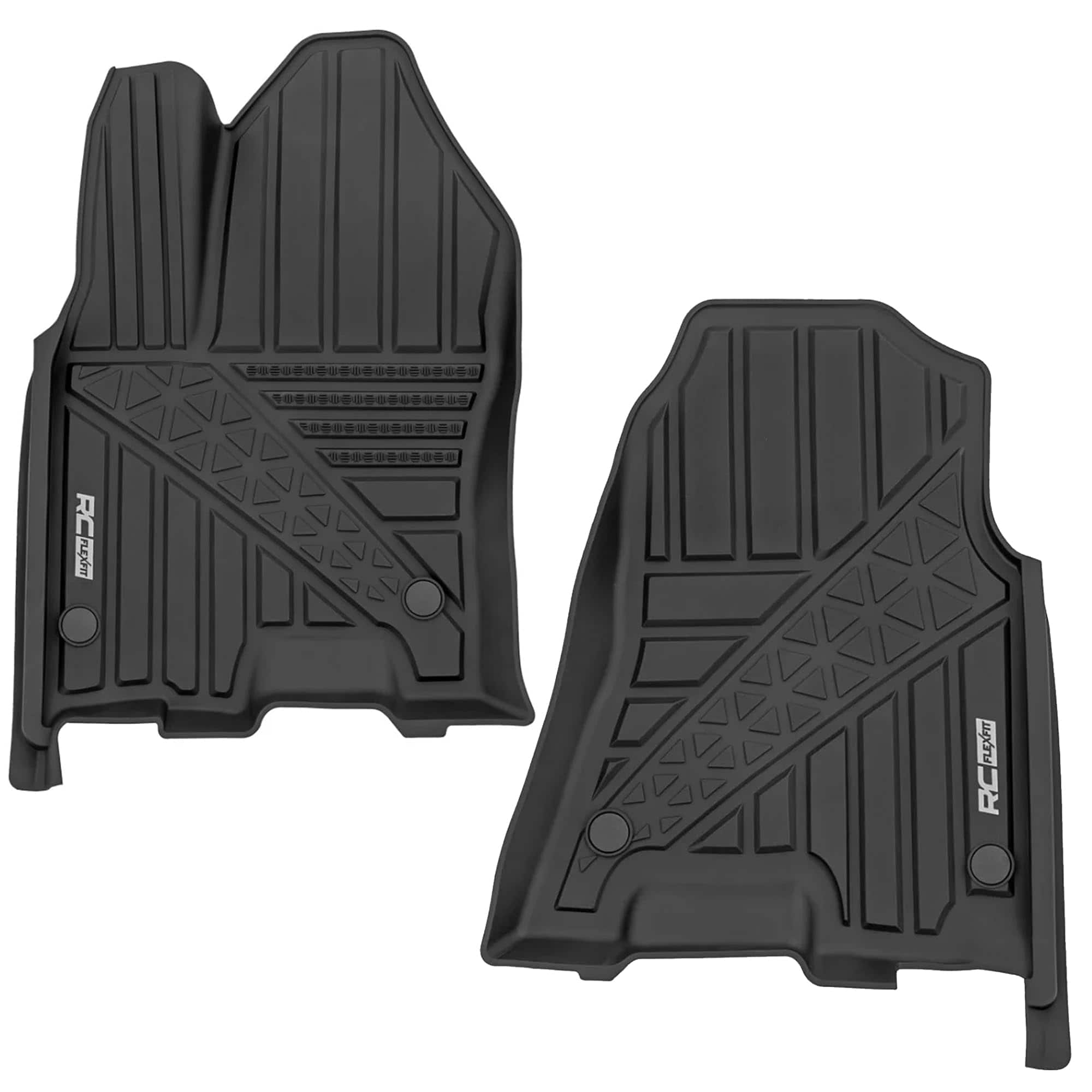 Reds Spade - Flex fit Front Floor Mats For Ram Crew Cab Custom All weather Non slip Tpe Liners With Spill Saver Lip - Front Only