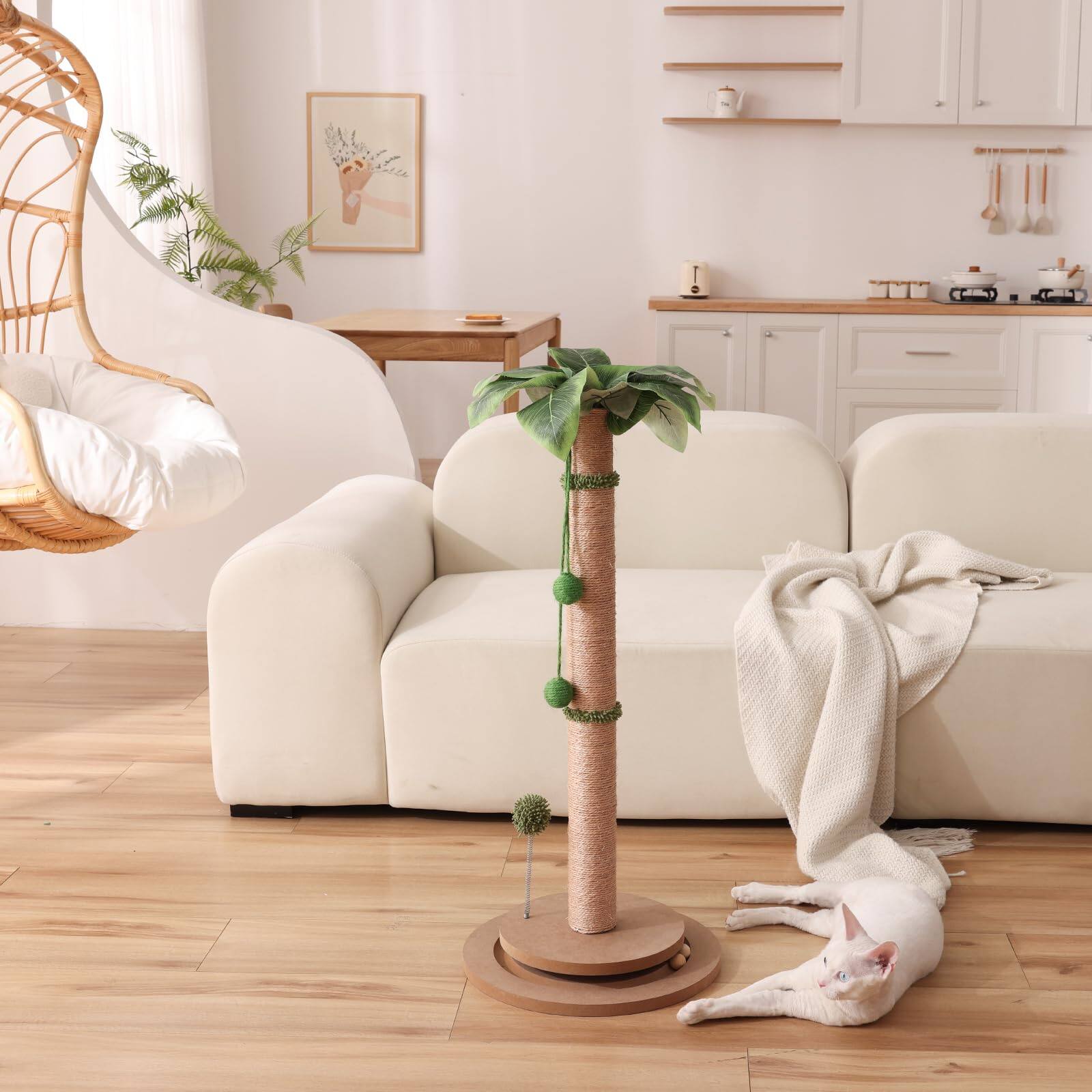 Alt View 6. Hirose Alice - Posts For Indoor Cats Adults - 33 2 Tall Cat With Sisal Rope Cute Kitten Tree Interactive Ball Track - brown 33.2 in for Adult Cat.